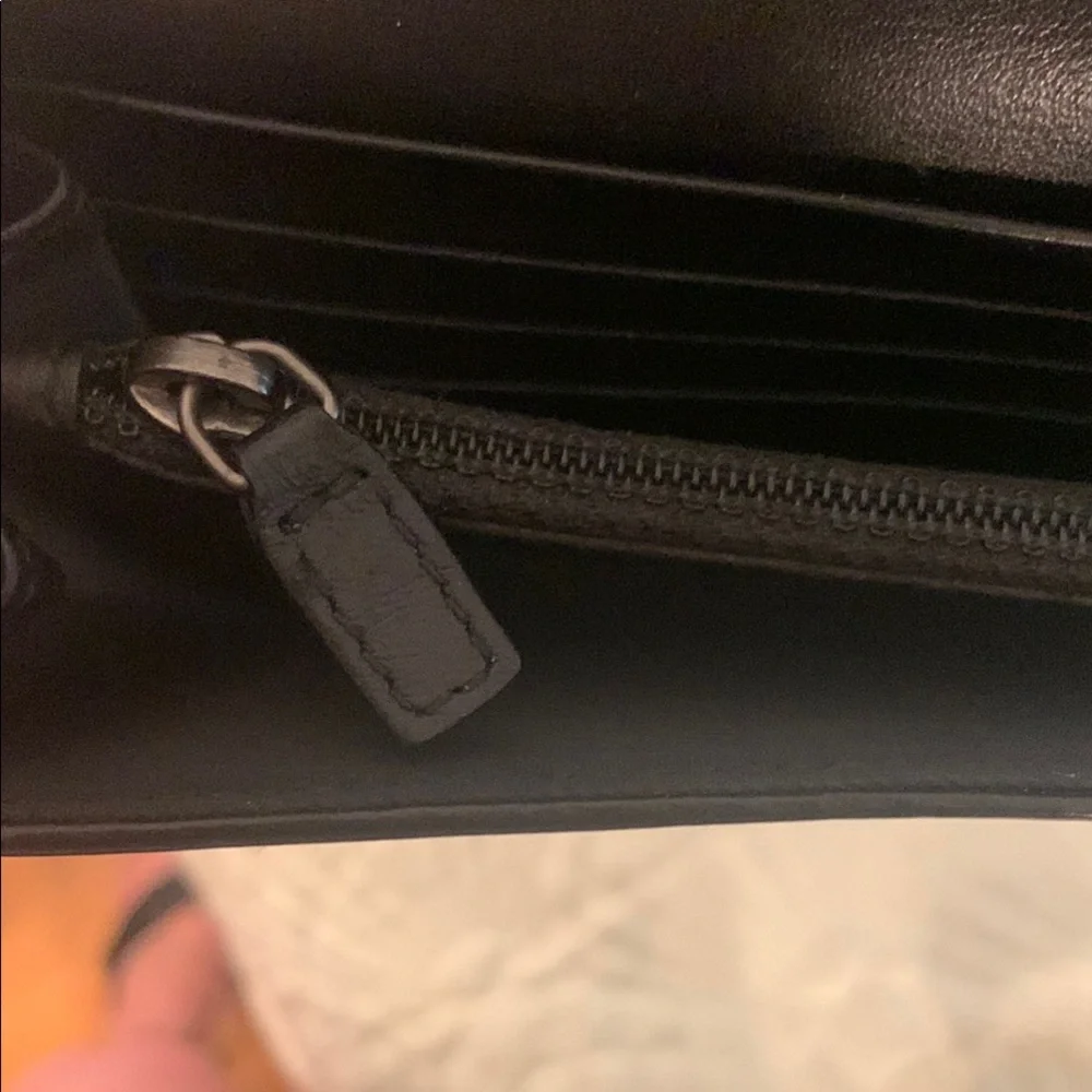 Dior vintage-1990’s Black Monogram continental wallet with Silver Buckle clasp